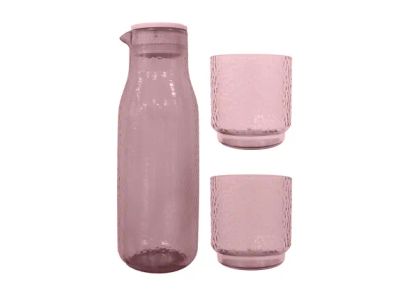 karaf en 2 glazen uit transparant rPET Dusty Pink
