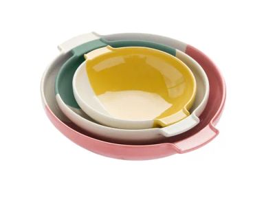 3-delige set van serveerkommen in steengoed