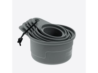 Set van 5 maatbekers uit silicone grijs 30ml, 60ml, 80ml, 125ml en 250ml