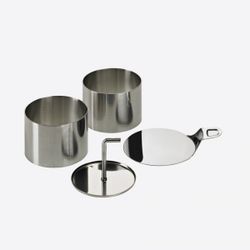 Lurch Set de 6 cercles à dresser avec presse et fond amovible en inox Ø 7.5cm 