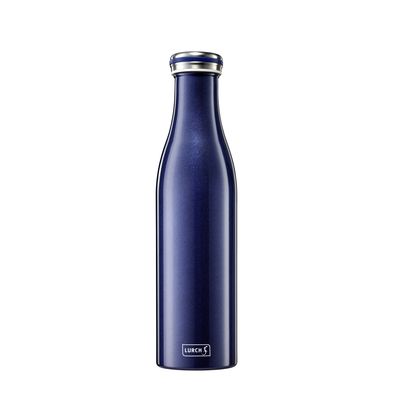 Dubbelwandige isoleerfles uit rvs metallic blauw 750ml 