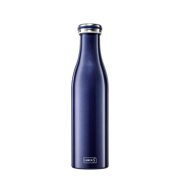 Dubbelwandige isoleerfles uit rvs metallic blauw 750ml 