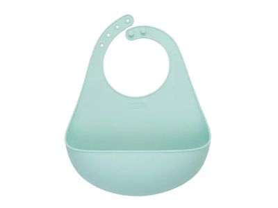 Little bavoir avec plateau en silicone menthe 27x22x6cm