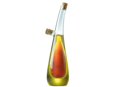 Glazen oliefles met 2 compartimenten Tear Drop 250 & 100ml