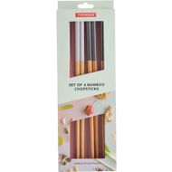 World Foods 4 sets de 2 baguettes en bambou gris et bleu 24cm 