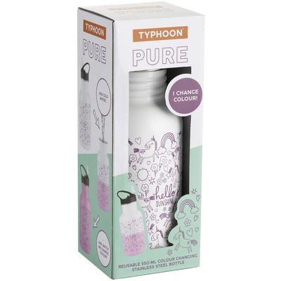 Pure bouteille en inox qui change de couleur Hello blanc/rose 550ml 