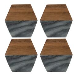 Typhoon Elements set de 4 sous-verres en bois d'acacia et marbre 