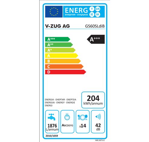 Inbouw vaatwasser Adora 60 SL zwarte greep  V-ZUG