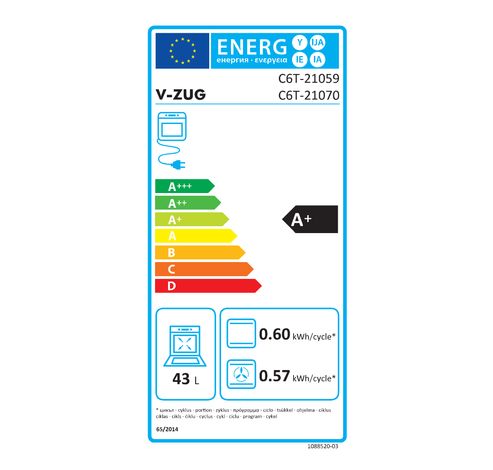 Combair V6000 45 Pyrolyse Zwart  V-ZUG