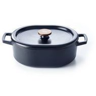 Nori Casserole avec couvercle Ovale 31cm Noir 