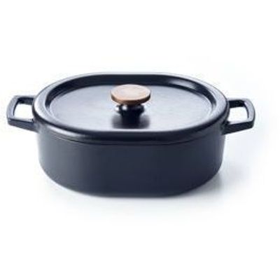 Nori Stoofpot met deksel ovaal 31cm Zwart  Beka