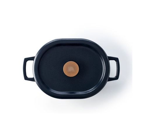 Nori Casserole avec couvercle Ovale 31cm Noir  Beka