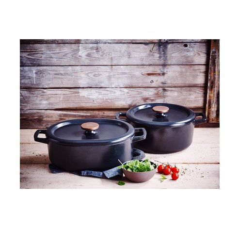 Nori Casserole avec couvercle Ovale 31cm Noir  Beka