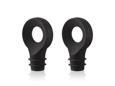 Flessenstop Zwart Set2 