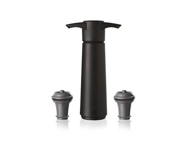 Wine Saver Zwart Met 2x Vacuum Flessenstop