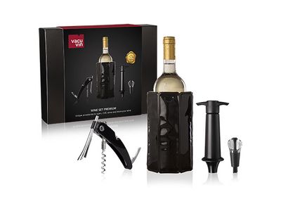 Wijnset Premium 4pcs Giftbox - Cooler Kurkentrekker - Saver - Server - Stoppe