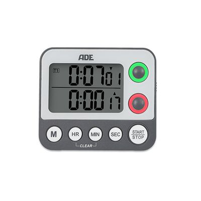 Digitale Duo Kookwekker Grijs 2,2x9,2xh7,9cm Incl. 2x Aaa-lcd Display  ADE