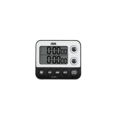 Ade Duo Minuteur De Cuisine Dig. Noir 2,2x9,2xh7,9cm Incl. 2x Aaa-lcd Display  ADE