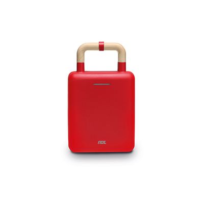 2-in-1 Croque - Wafelijzer Rood Wisselbare Platen 13x12cm  ADE