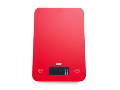 Digitale Keukenweegschaal Slim Rood 23x15cm Incl. 2x Cr2032 - Lcd Display
