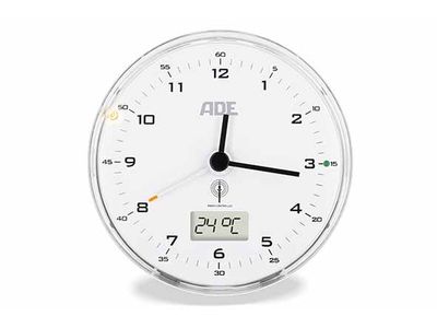 Ade Digitale Alarmklok Wit Fluisterstil - Radiogestuurd - Incl. 1x Aaa