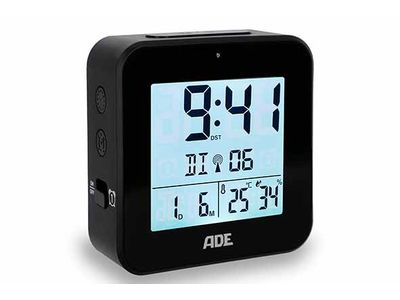 Ade Digitale Alarmklok Zwart Met Licht Sensor - Radiogestuurd - Incl. 2x Aa