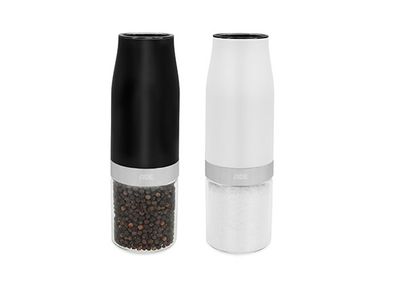 Moulin Poivre-sel Électrique Set2 Noir-blanc D6xh18,3cm - Incl. Batteries