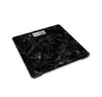 Pese-personne Digitale Amina Marble Black 30x30cm- Incl. 2x Aaa- Lcd Displa 