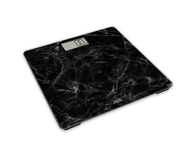 Pese-personne Digitale Amina Marble Black 30x30cm- Incl. 2x Aaa- Lcd Displa