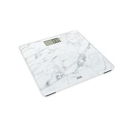 Digitale Personenweegschaal Amina Marble White 30x30cm- Incl. 2x Aaa- Lcd Displa 