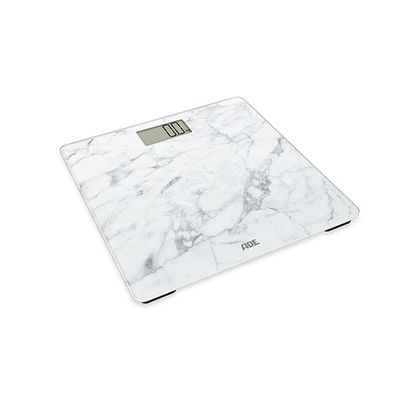 Digitale Personenweegschaal Amina Marble White 30x30cm- Incl. 2x Aaa- Lcd Displa  ADE