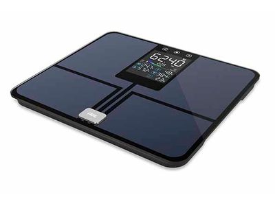 Personenweegschaal Emmy Donkerblauw Met Body Analyse - 32x28xh2,5cm