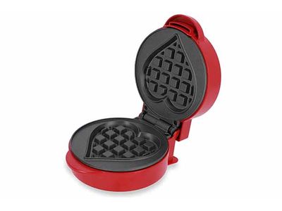 Mini Wafelijzer Hartvorm - Rood 12,9x16,4xh8,7cm