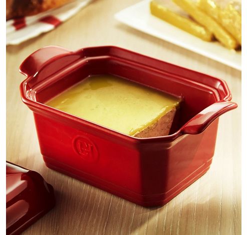 Terrine foie gras met drukplaat 19x12cm Farine  Emile Henry