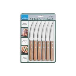 Pizza Natural Wood Steakvork Set6 