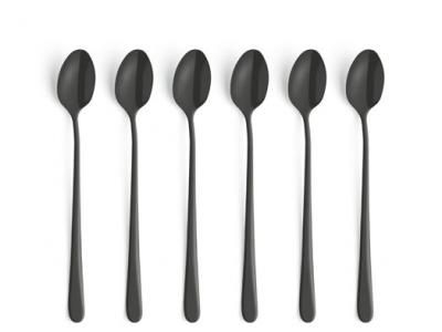 Vintage Set 6 Cuilleres Ice Tea Black 