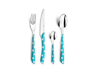 Eclat Dots Turquoise Bestekset 24delig