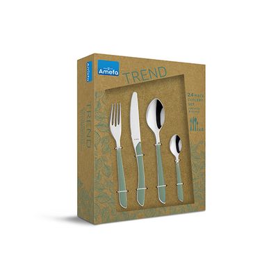 Eclat Mattbestekset Set24 Lichtgroen Craft Box  Amefa