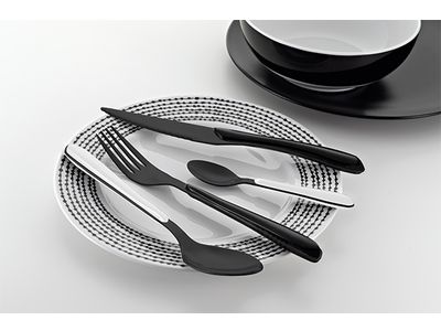 Lumino Black Bestekset Set 16 Black Handle