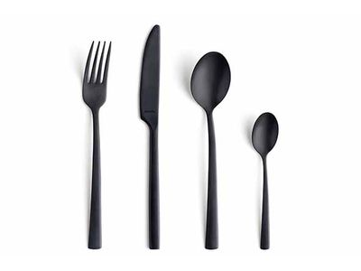 Manille Vintage Zwart Bestekset 4pcs Op Hangkaart