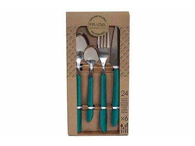 Pradel Essentiel Vibrato Bestekset 24pcs  Blauw 18/0 - Handvat Uit Pp