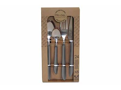 Pradel Essentiel Vibrato Bestekset 24pcs  Grijs 18/0 - Handvat Uit Pp