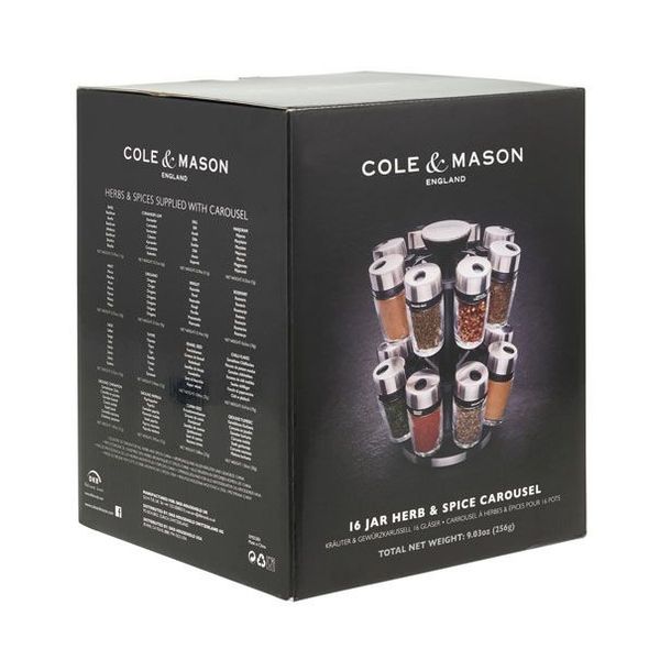 Cole & Mason Carrousel met 16 Kruidenpotjes H23cm