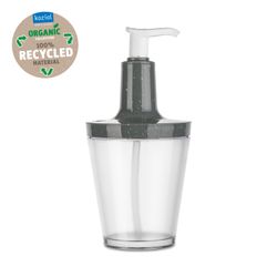 Koziol Flow Soap Dispenser 250ml Recycled Nature Grey 