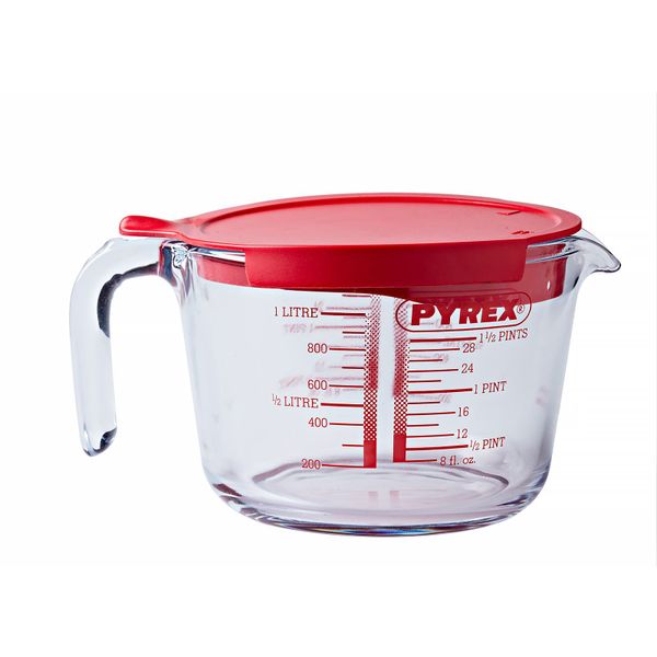 Pyrex Classic Maatbeker in Borosilicaatglas met Afsluitdeksel 1l