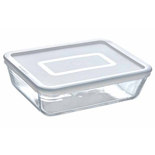 Rechthoekige Ovenschaal met Plastic Vershouddeksel Cook&Freeze 25x20cm 