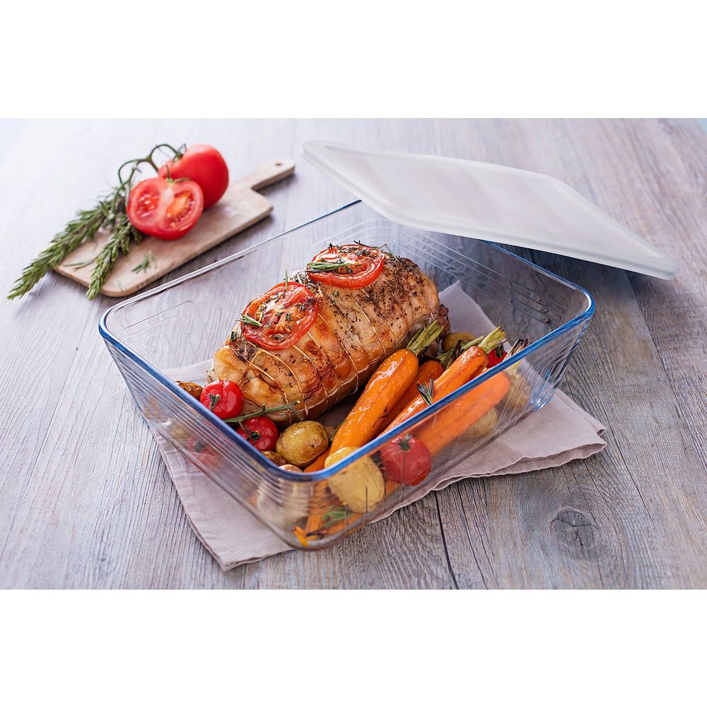 Pyrex Ovenschotels Rechthoekige Ovenschaal met Plastic Vershouddeksel Cook&Freeze 25x20cm