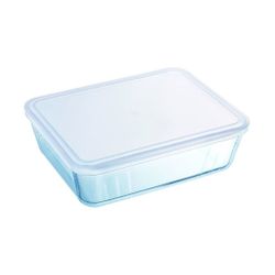 Rechthoekige Ovenschaal met Plastic Vershouddeksel Cook&Freeze 25x20cm 