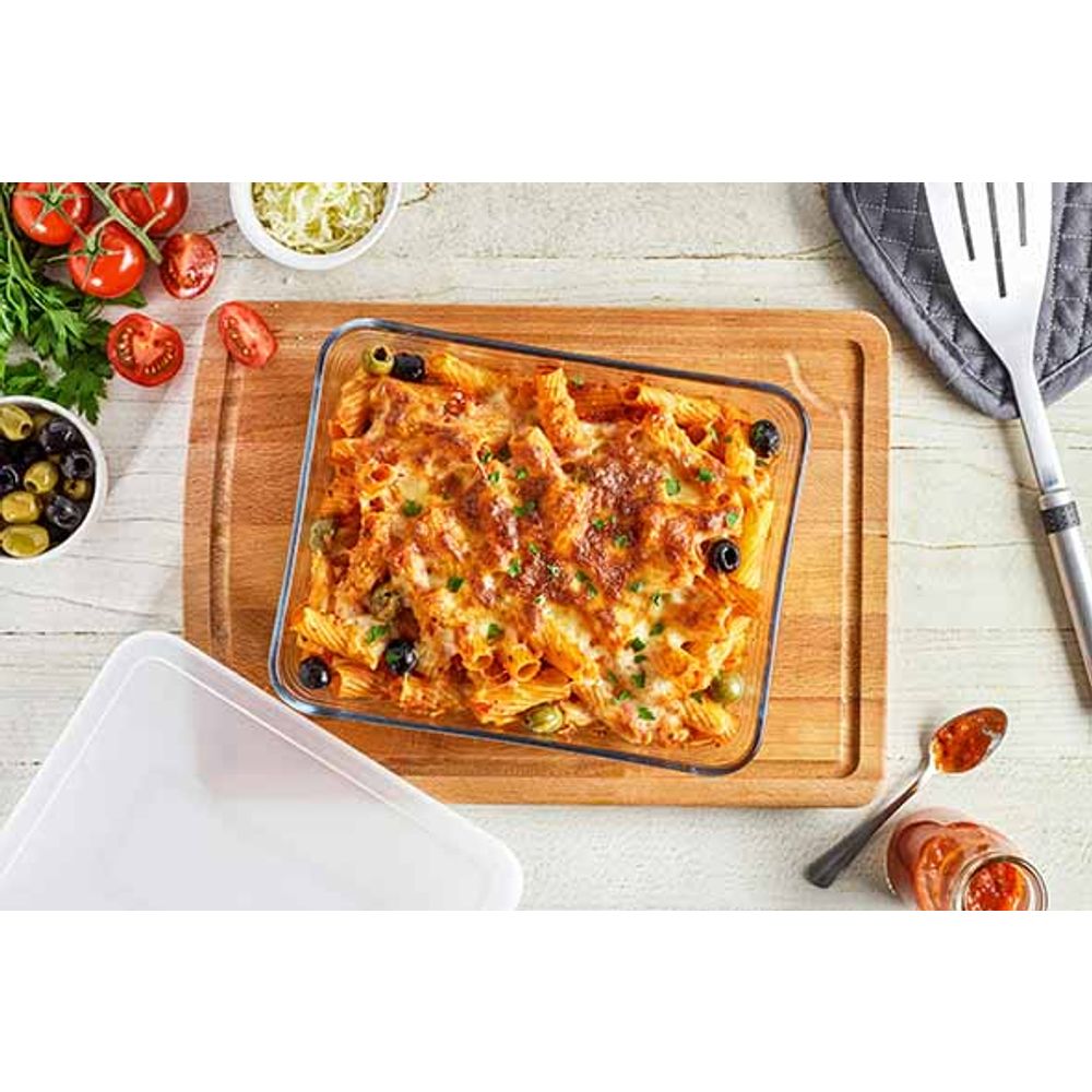 Pyrex Ovenschotels Cook & Freeze Ovenschotel Rechthoekig 1,5l 22x17xh6cm Met Kunststof Deksel