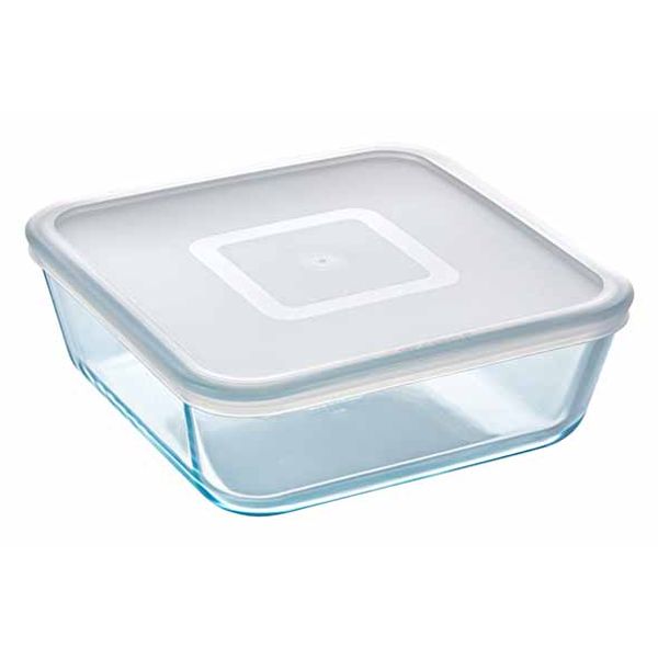 Cook & Freeze Ovenschotel Vierkant 2l 20x20xh16cm Met Kunststof Deksel 